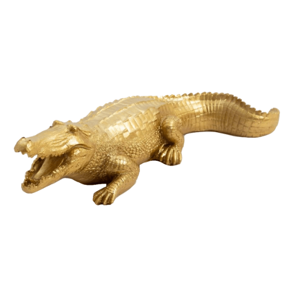 Resine Sculpture Crocodile 40CM Doré NELVAN - S&C