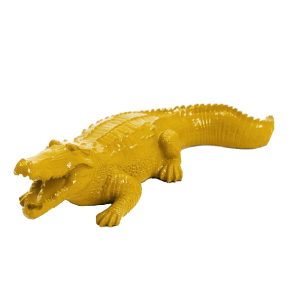 Resine Sculpture Crocodile 40cm Jaune LYSANDRE - S&C