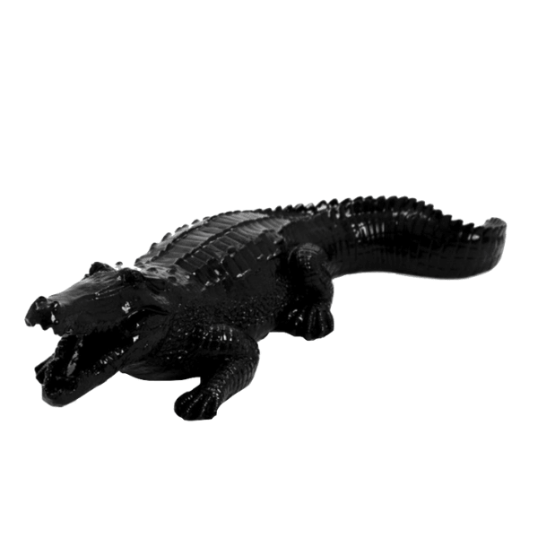 Resine Sculpture Crocodile 40CM Noir RONDEL - S&C
