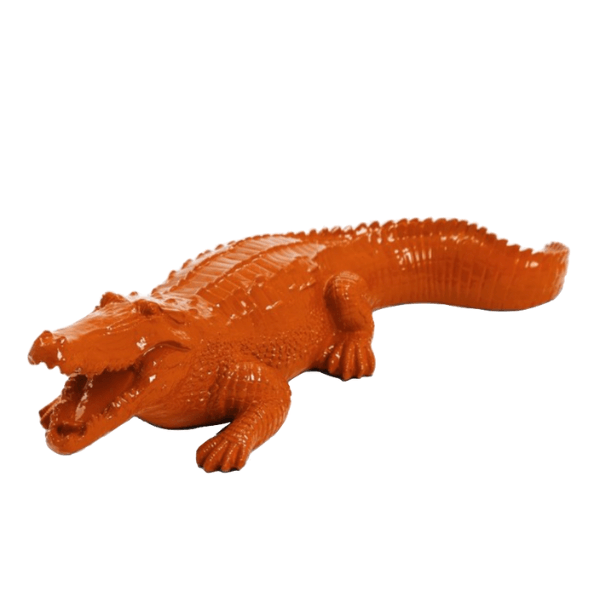Resine Sculpture Crocodile 40cm Orange LUCIDOR - S&C
