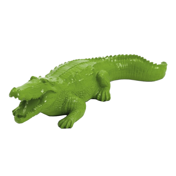 Resine Sculpture Crocodile 40cm Vert Pomme LIOK - S&C