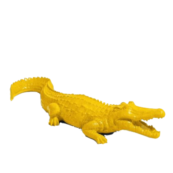 Resine Sculpture Crocodile 70CM Jaune DORALIN - S&C