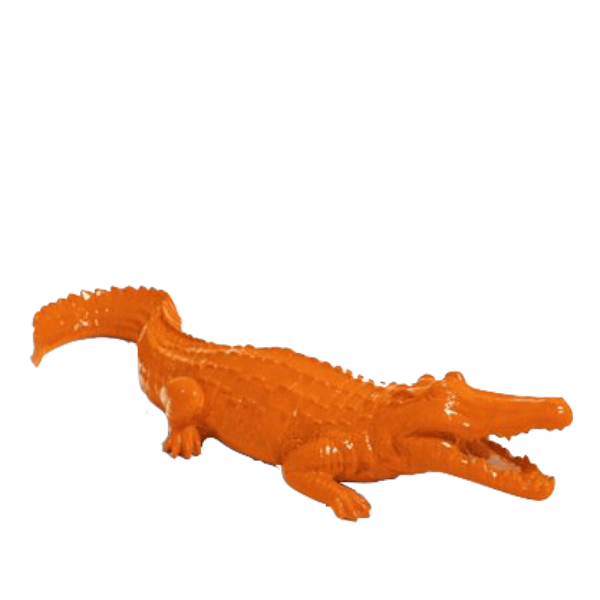 Resine Sculpture Crocodile 70cm Orange JARON - S&C