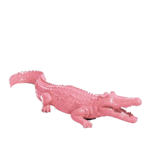 Resine Sculpture Crocodile 70CM Rose Clair ELYAN - S&C