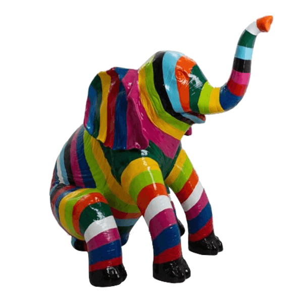 Resine Sculpture Elephant 140CM Gris Elegant TOLWEN - S&C