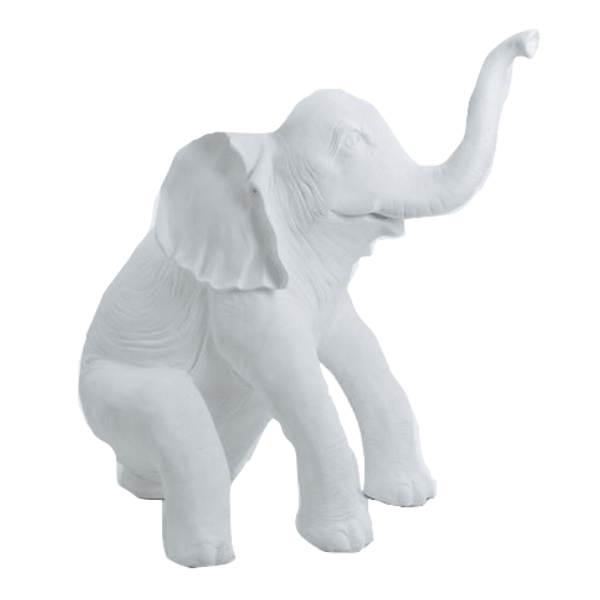 Resine Sculpture Elephant 140cm Blanc MATIS - S&C