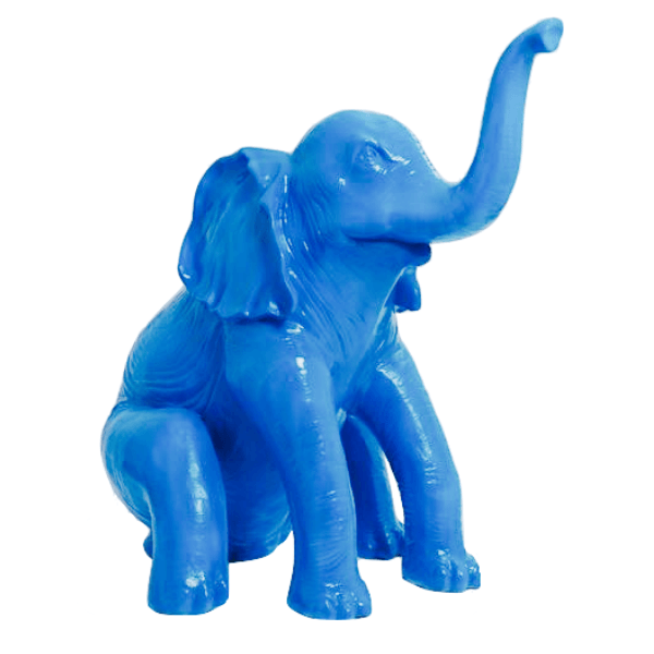 Resine Sculpture Elephant 140CM Bleu Ciel JORVAN - S&C