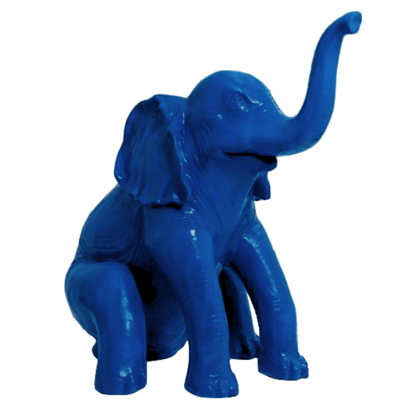 Resine Sculpture Elephant 140CM Bleu Nuit JALF - S&C