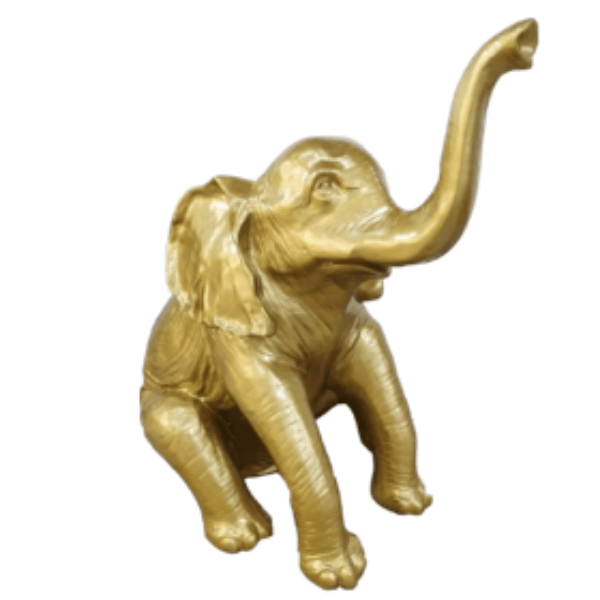 Resine Sculpture Elephant 140cm Doré ALVINE - S&C