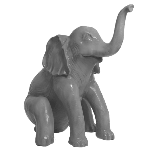 Resine Sculpture Elephant 140CM Gris ALVIE - S&C