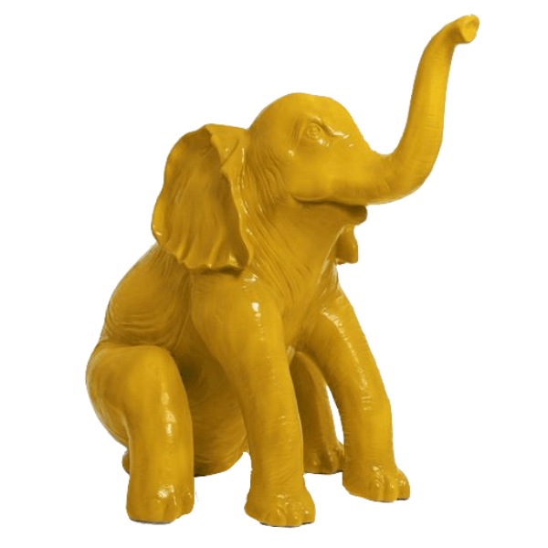 Resine Sculpture Elephant 140cm Jaune MARVIL - S&C