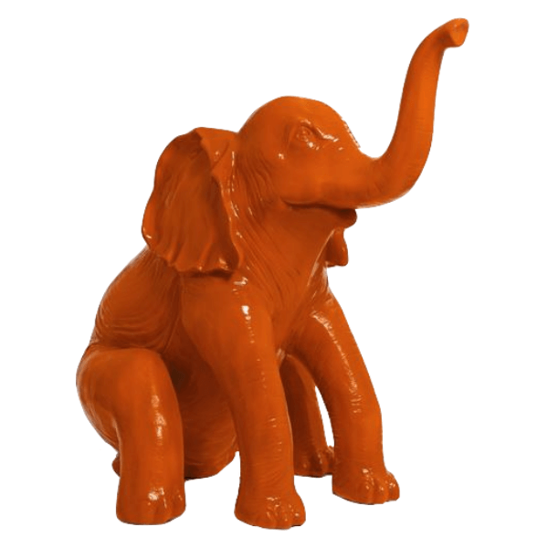 Resine Sculpture Elephant 140CM Orange MALVINE - S&C