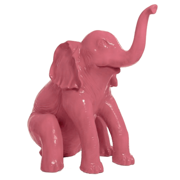 Resine Sculpture Elephant 140cm Rose Clair NUVEN - S&C