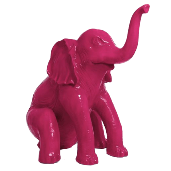 Resine Sculpture Elephant 140CM Rose Fushia JOLIAN - S&C