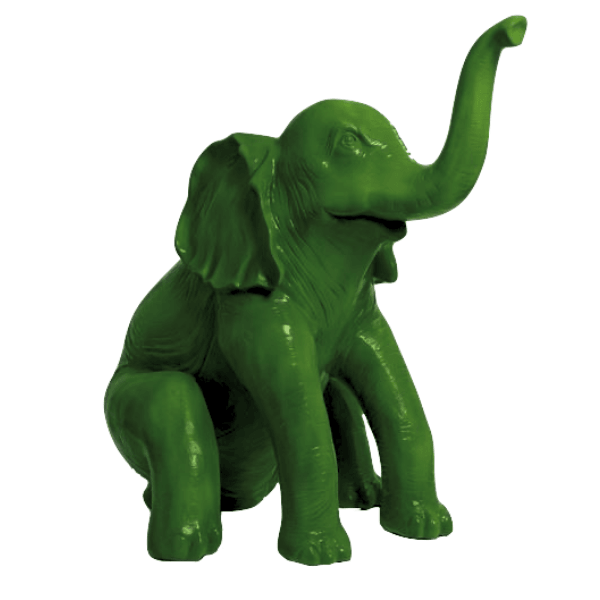 Resine Sculpture Elephant 140CM Vert NIMROD - S&C