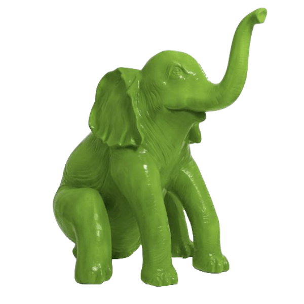 Resine Sculpture Elephant 140CM Vert Pomme VANDOR - S&C