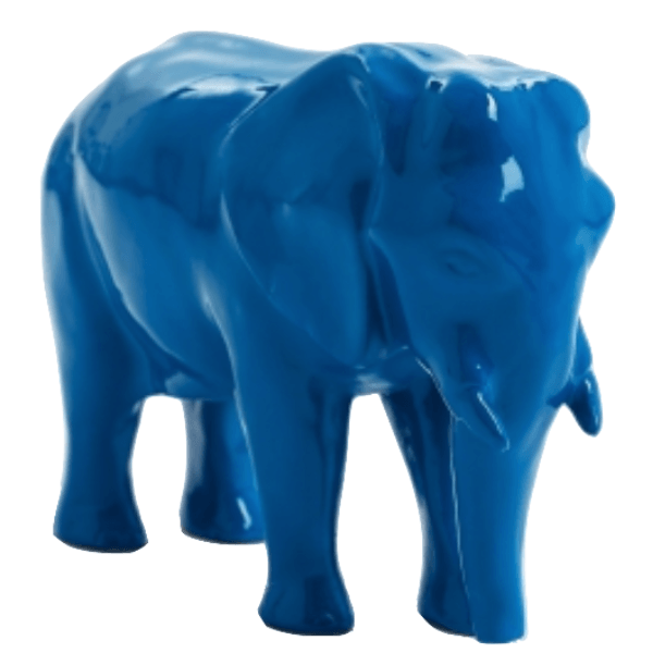Resine Sculpture Elephant 30CM Bleu LORVIN - S&C