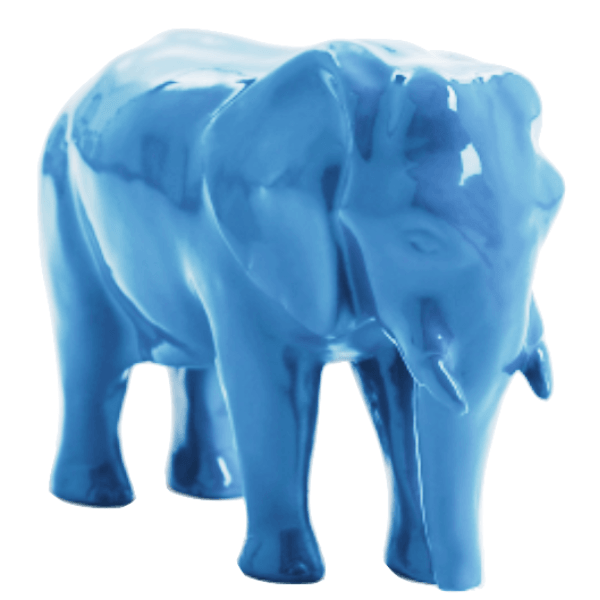 Resine Sculpture Elephant 30cm Bleu Ciel JIMRAN - S&C