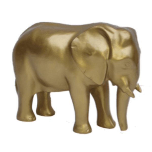 Resine Sculpture Elephant 30CM Doré LUMEN - S&C