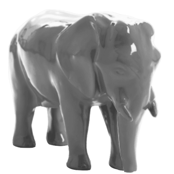 Resine Sculpture Elephant 30CM Gris ALOEN - S&C
