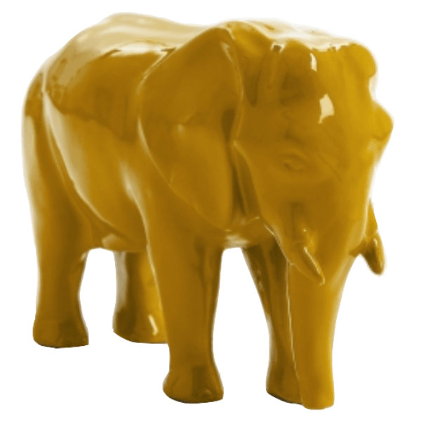 Resine Sculpture Elephant 30 CM Jaune AELIS - S&C