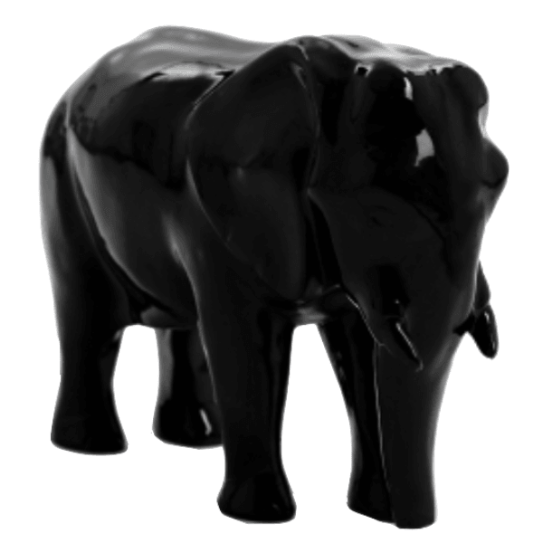 Resine Sculpture Elephant 30CM Noir MIRET - S&C