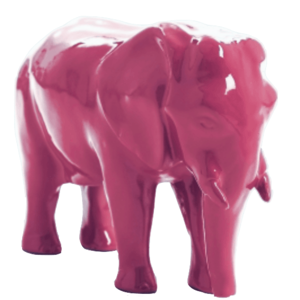 Resine Sculpture Elephant 30CM Rose Fuchsia LORIM - S&C