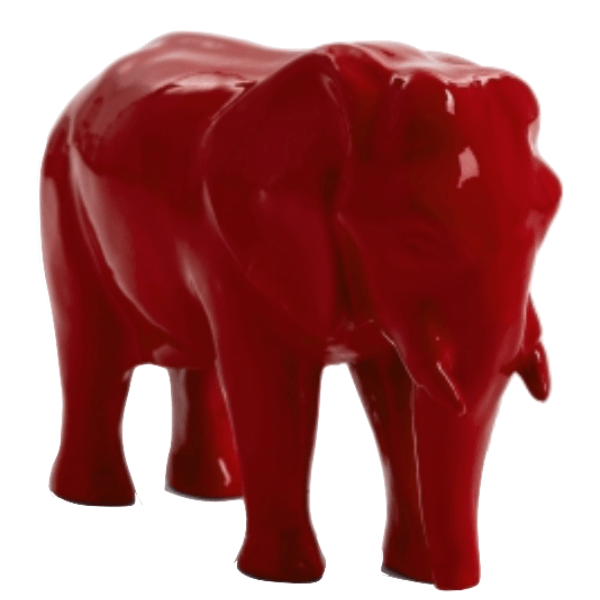 Resine Sculpture Elephant 30cm Rouge LYSANDRE - S&C