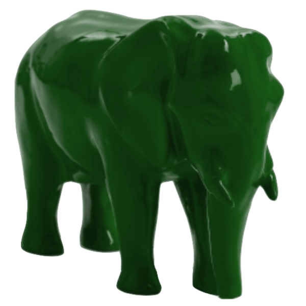 Resine Sculpture Elephant 30CM Vert LIONEL - S&C