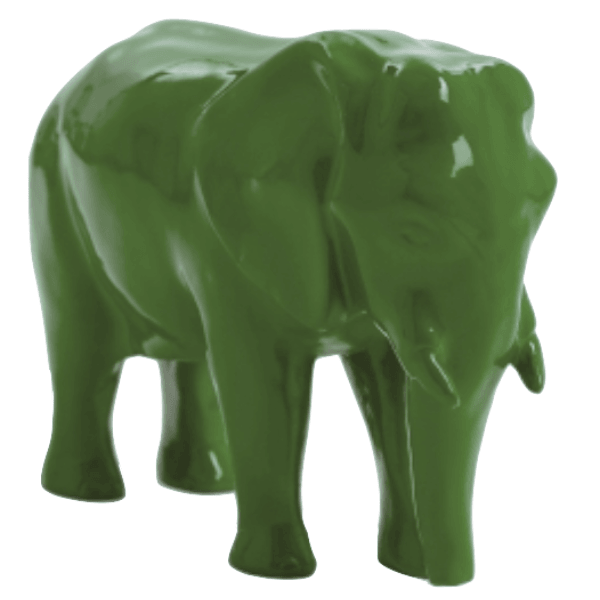 Resine Sculpture Elephant 30CM Vert Kaki THALIS - S&C