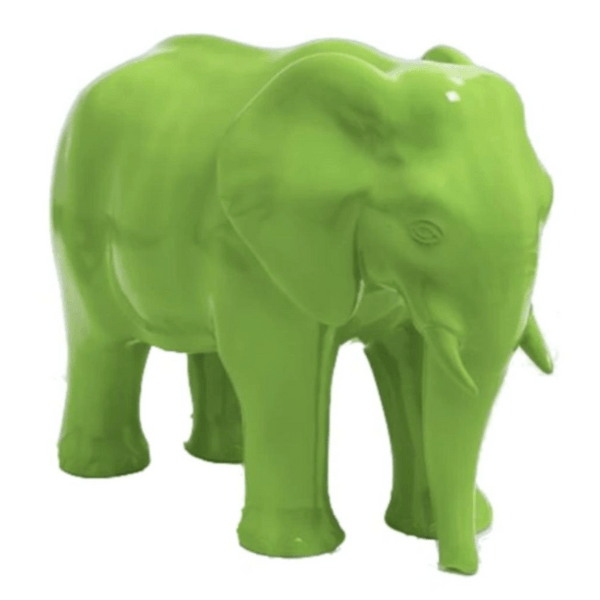 Resine Sculpture Elephant 30cm Vert Pomme GILVER - S&C