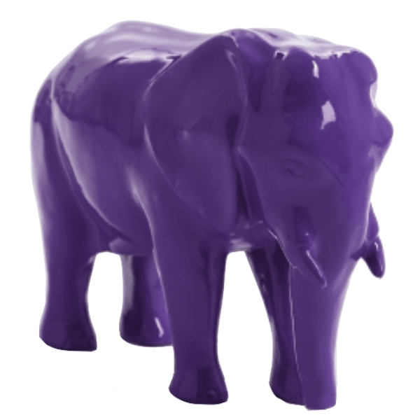 Resine Sculpture Elephant 30cm Violet AELIS - S&C