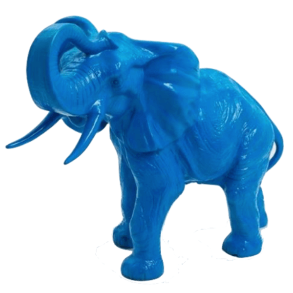 Resine Sculpture Elephant 90CM Bleu LORAN - S&C