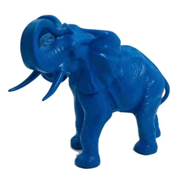 Resine Sculpture Elephant 90CM Bleu Nuit JELIANE - S&C