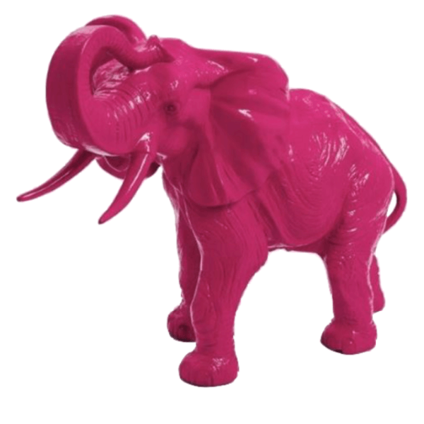 Resine Sculpture Elephant 90cm Rose Fushia LORIAN - S&C