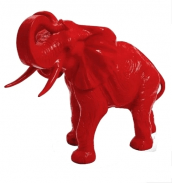 Resine Sculpture Elephant 90CM Rouge JALIS - S&C