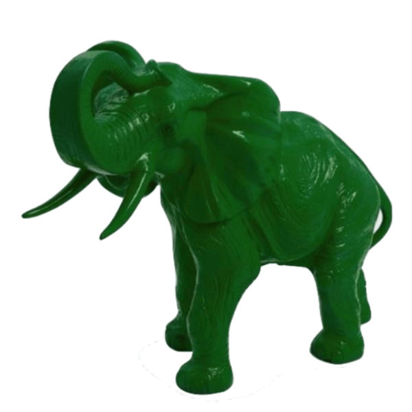 Resine Sculpture Elephant 90CM Vert LUMIS - S&C