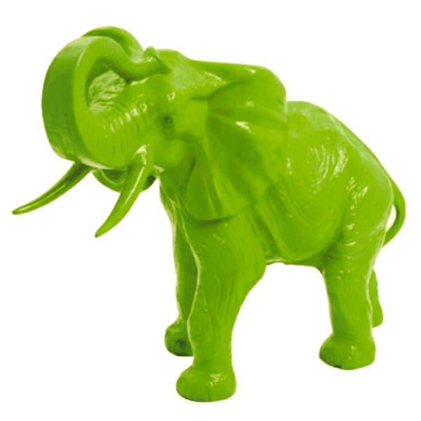 Resine Sculpture Elephant 90CM Vert Pomme TAHNIA - S&C