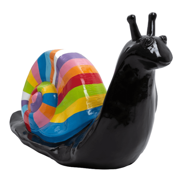 Resine Sculpture Escargot 100CM Berlingot Noir TULIPE - S&C