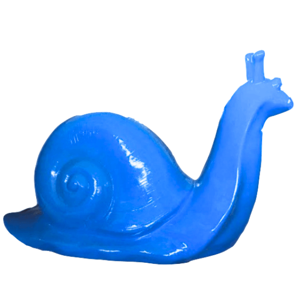 Resine Sculpture Escargot 100cm Bleu Ciel NOLAN - S&C