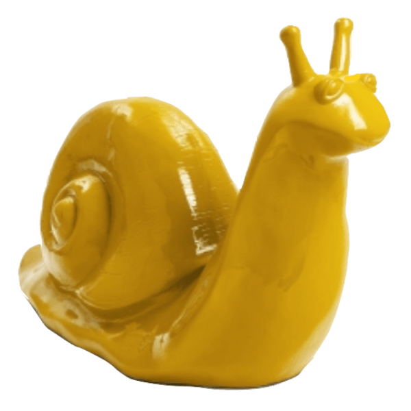 Resine Sculpture Escargot 100CM Jaune LYSANDRE - S&C