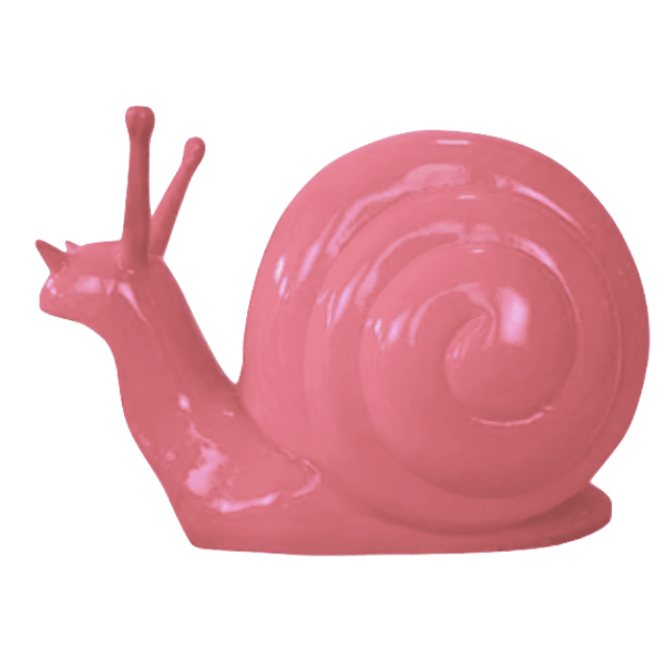 Resine Sculpture Escargot 50CM Rose Clair MIRELLE - S&C