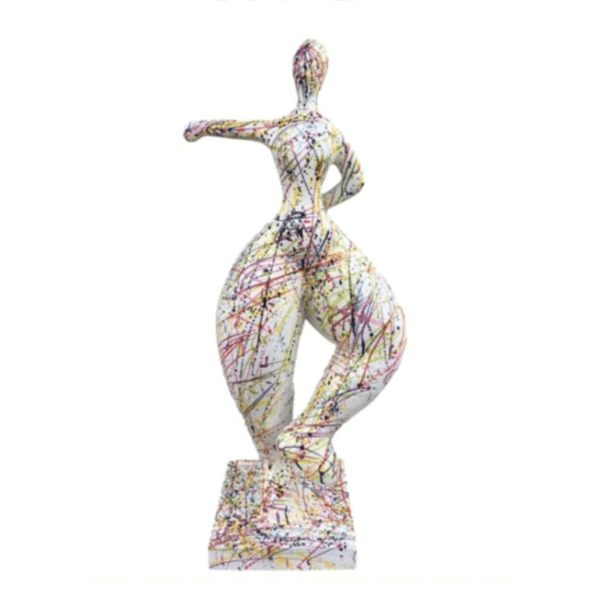 Resine Sculpture Femme Nana 135CM Graffiti Blanc ZELIN - S&C