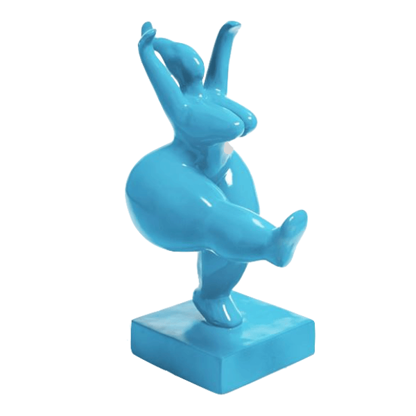 Resine Sculpture Femme Nana 55CM Bleu Ciel JORVAN - S&C