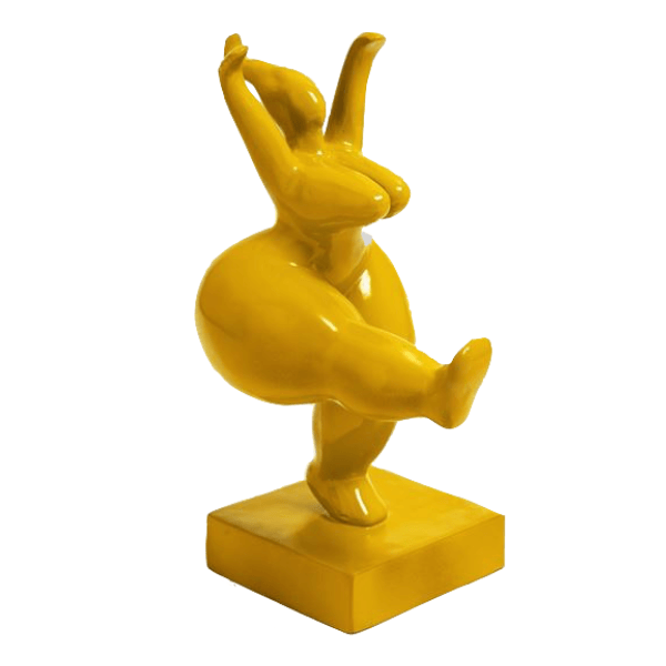 Resine Sculpture Femme Nana 55CM Jaune LUMIR - S&C