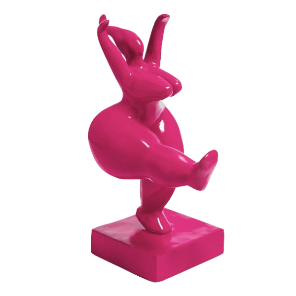 Resine Sculpture Femme Nana 55CM Rose Fuchsia AELIANE - S&C