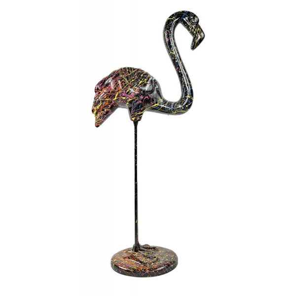 Resine Sculpture Flamant Rose 110CM Graffiti Noir NIMAN - S&C