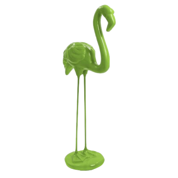 Resine Sculpture Flamant Rose 110CM Vert Pomme LYRAN - S&C