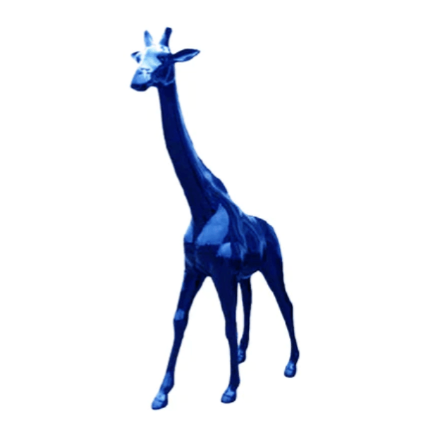 Resine Sculpture Girafe 150cm Bleu Nuit LORIS - S&C