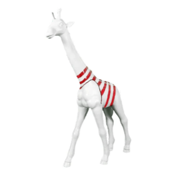 Resine Sculpture Girafe 150CM Marin Rouge FENELLE - S&C